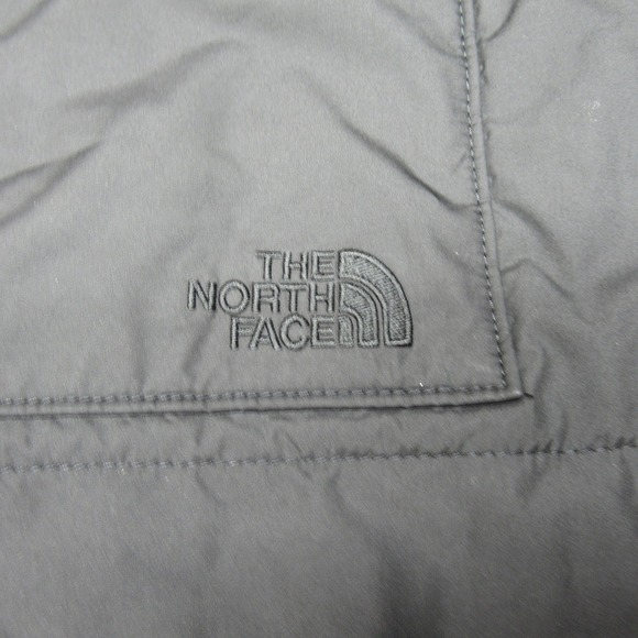 North Face Jacket Mens Medium Black Quilted Snap Front Hooded Insulated Puffer - Picture 2 of 14